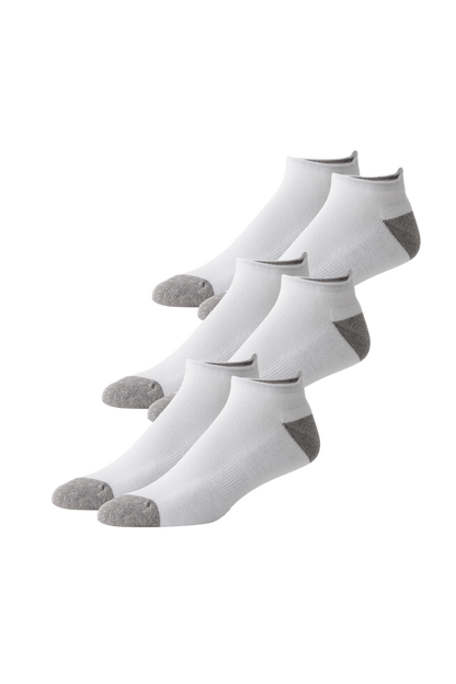 Front view of 3-Pack Everyday Ankle Sock in Bright White