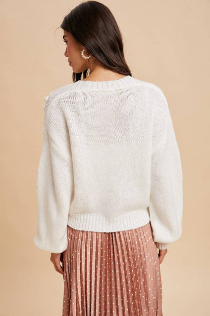 3D Knitted Floral Cardigan - Intimate Whispers