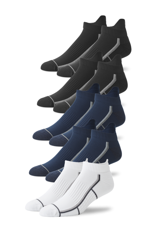 The Classics | Front view of 5-Pack AIRKNITˣ Ankle Socks in The Classics