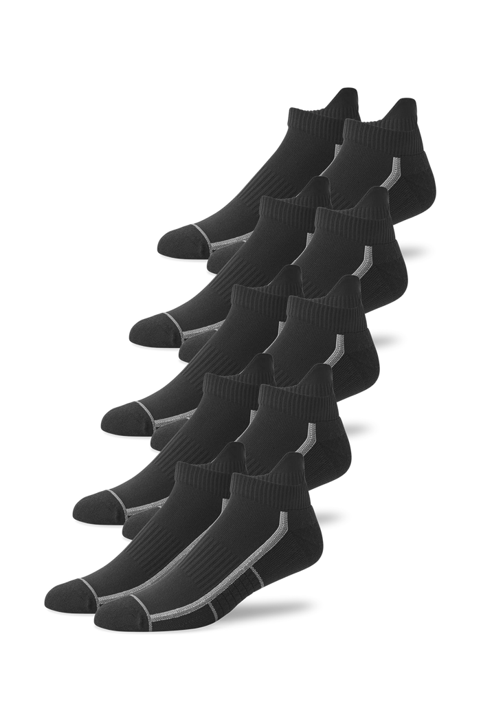 True Black | Front view of 5-Pack AIRKNITˣ Ankle Socks in True Black