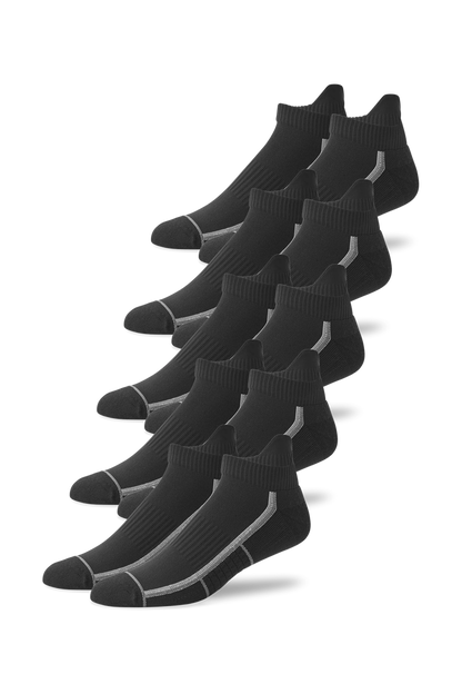 True Black | Front view of 5-Pack AIRKNITˣ Ankle Socks in True Black