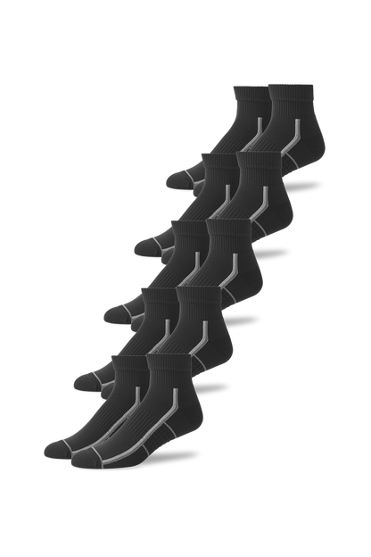 Front view of 5-Pack AIRKNITˣ High Ankle Socks in True Black