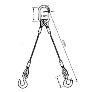 5/8"X8' Double Eye Wire Sling
