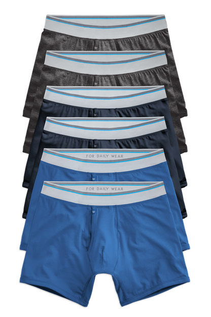 Front view of 6-pack 18-Hour Jersey Boxer Brief in Racing Day