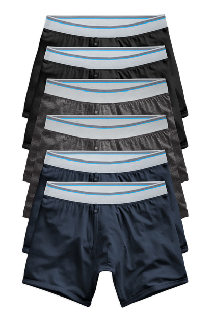 Front view of 6-pack 18-Hour Jersey Boxer Brief in The Classics