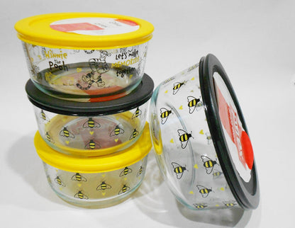 ❤️ 8-pc PYREX WINNIE THE POOH & BEE HAPPY 7 Cup 4 Cup Storage Bowls Set