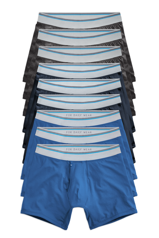 Front view of 9 pack 18-hour Jersey Boxer Brief in Racing Day