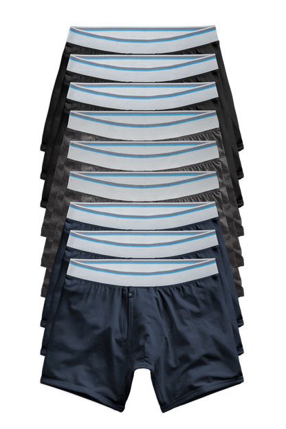 Front view of 9 pack 18-hour Jersey Boxer Brief in The Classics