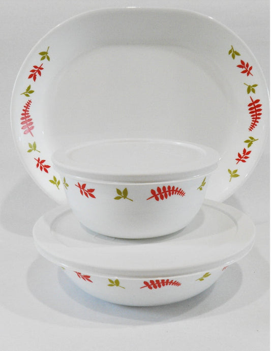 ❤️ 9-pc Corelle RAINFOREST SERVING SET Platter 1-Qt, 28-oz & 10-oz Dessert Bowls