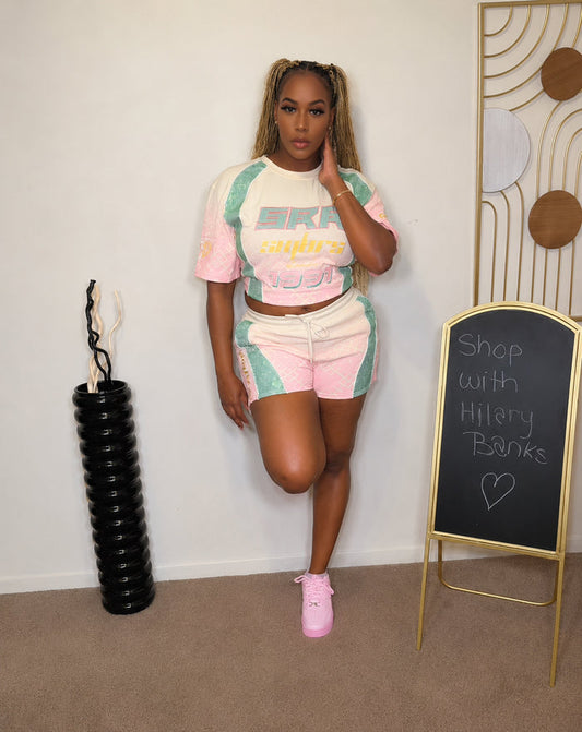 Fly Girl Short Set ( Beige)