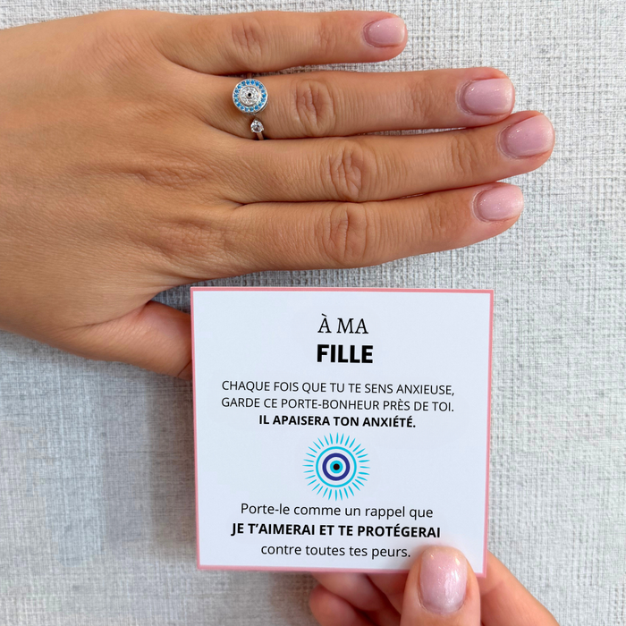 À ma fille – Bague anti-stress œil protecteur | Ajustable