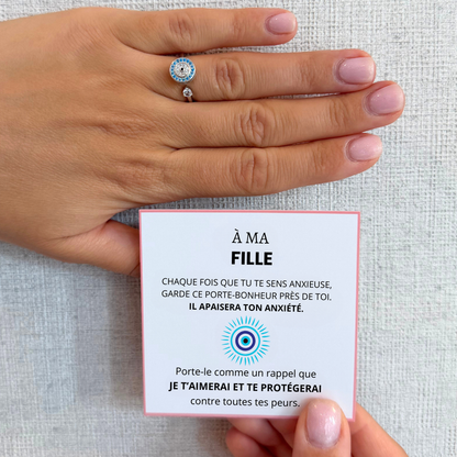 À ma fille – Bague anti-stress œil protecteur | Ajustable