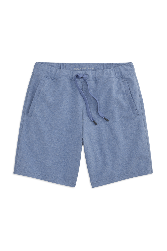 Front view of ACE Sweatshort 7” in Desert Spring Heather