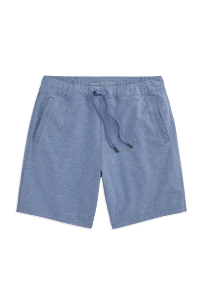 Front view of ACE Sweatshort 7” in Desert Spring Heather
