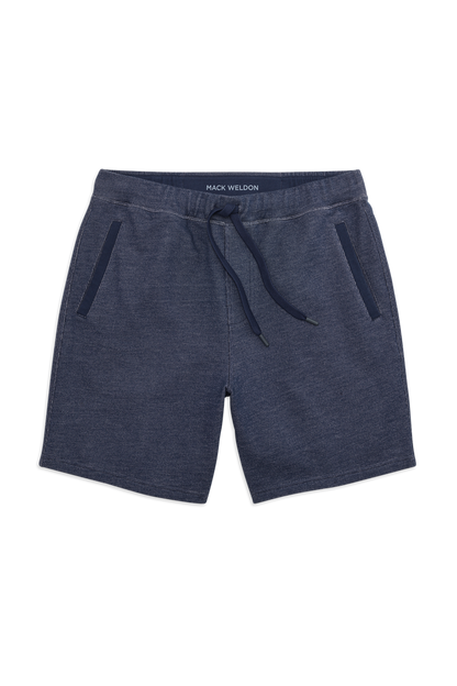 Front view of Ace Sweatshort 7" in True Navy - Bird's Eye