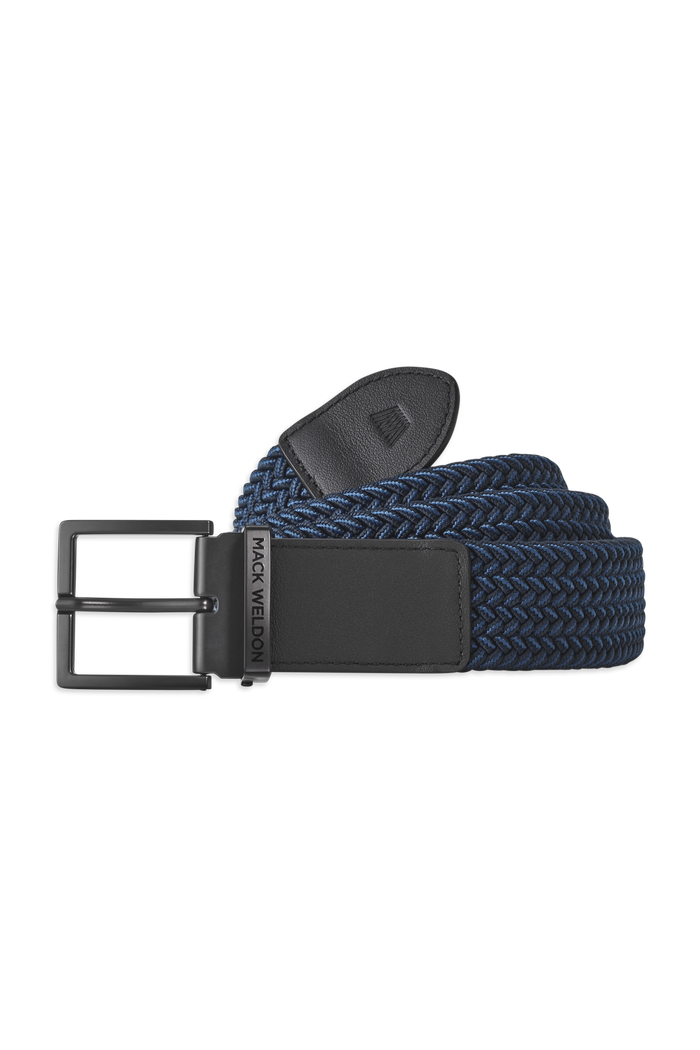 True Navy / Crosswind | Front view of Admiral Braided Belt in True Navy / Crosswind