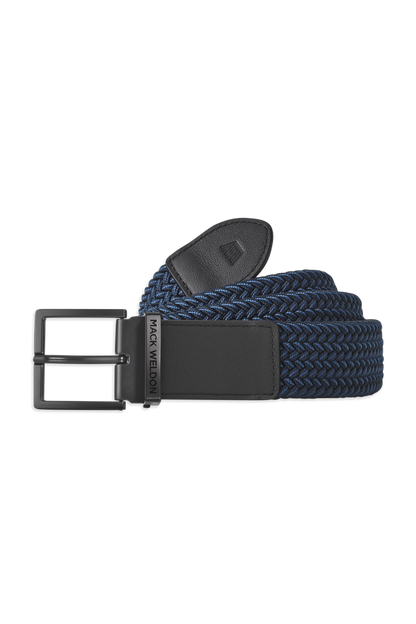 True Navy / Crosswind | Front view of Admiral Braided Belt in True Navy / Crosswind