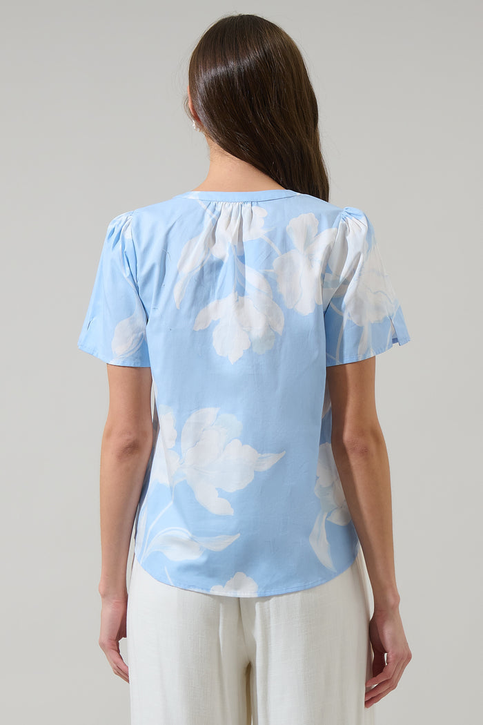 Afina Floral Xoey Split Neck Top
