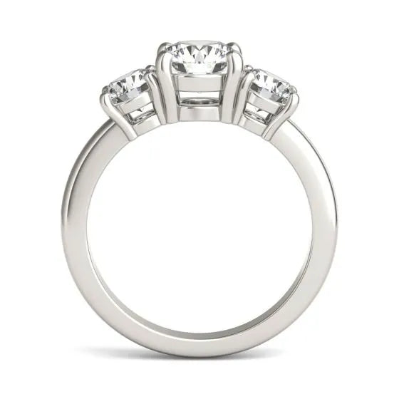 VossAgin - AGI Certified 2 CTW Classic Three-Stone Round Lab Grown Diamond (G-VS) Engagement Ring in 14K White Gold - 8.5