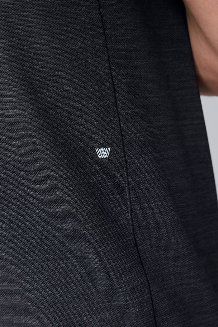 Close up view of AIRKNITx Crew Neck T-Shirt in Anthracite