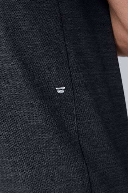 Close up view of AIRKNITx Crew Neck T-Shirt in Anthracite