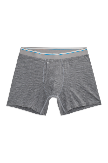 Front view of Airknitx Boxer Brief with Fly in Grey heather