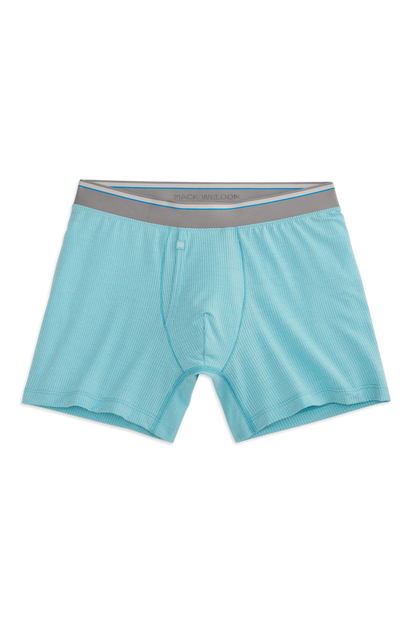 Front view of Airknitx Boxer Brief w/ fly in Ice Blue Heather