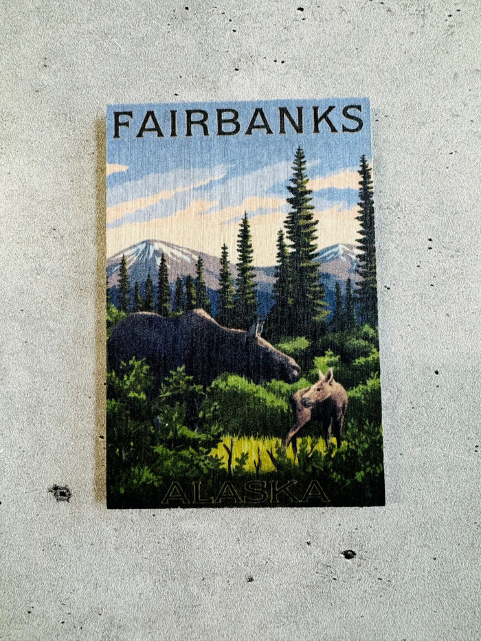 Alaska Wooden Magnets
