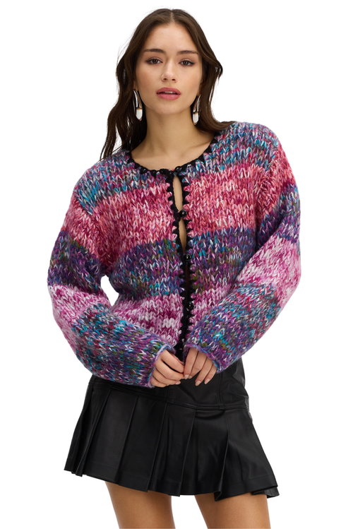 ALLISON New York Dora Cardigan in Rainbow Space Dye