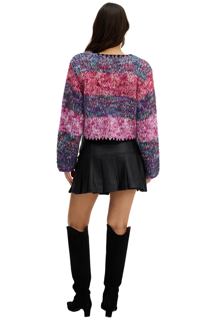 ALLISON New York Dora Cardigan in Rainbow Space Dye