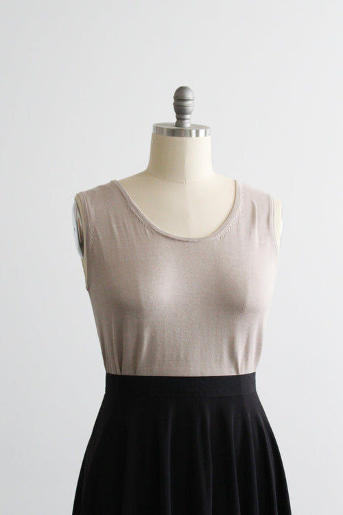 almond silk knit tank