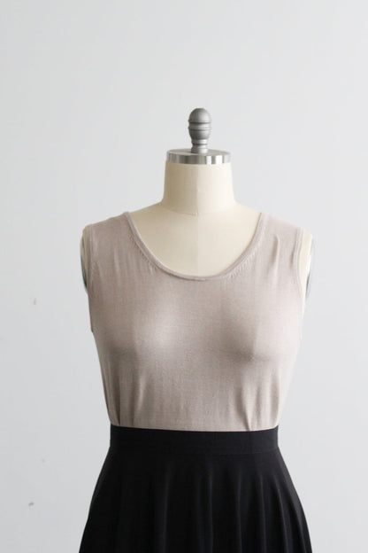almond silk knit tank