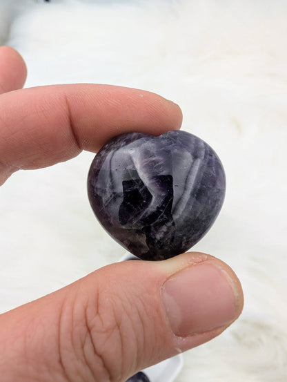 Amethyst Heart-shaped Tumble Stone - Sacramento Crystal Co.