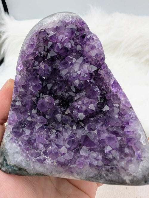 Amethyst Polished Edge Raw Tower #A - Sacramento Crystal Co.