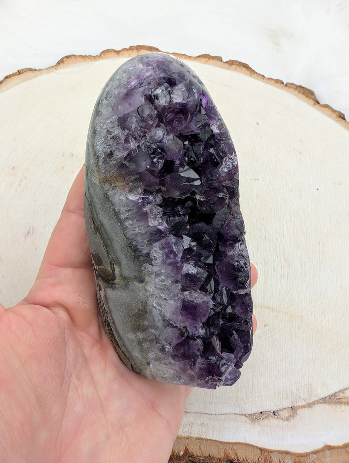 Amethyst Polished Edge Raw Tower #B - Sacramento Crystal Co.