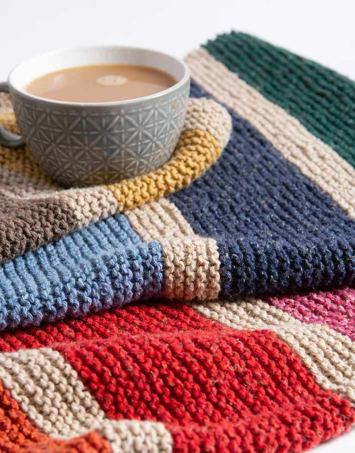 Wool Couture Knitting Kit Aran Rainbow Striped Blanket Knitting Kit, Wool Couture 5060656944344 5060656944344