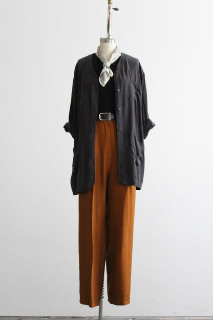 ash black silk jacket