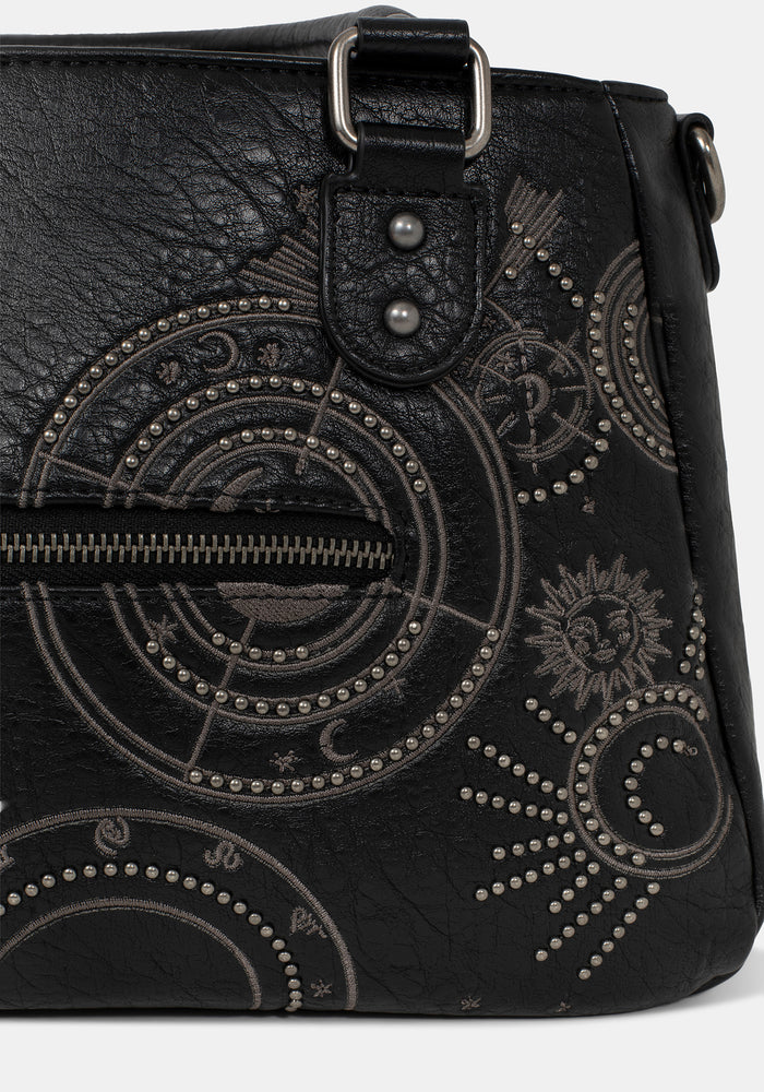 Asterielle Embroidered Rivet Handbag
