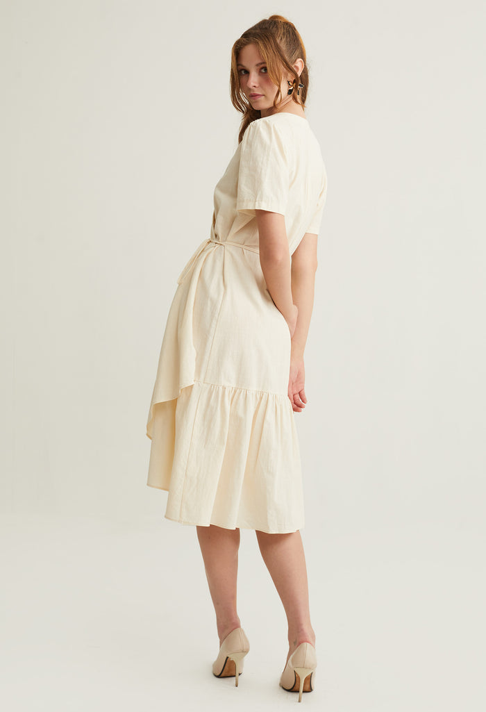 Asymmetrical Wrap Side Tie Dress