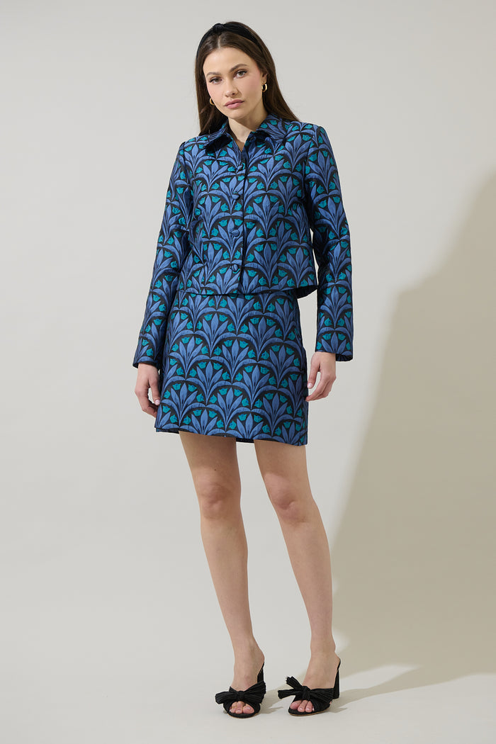 Aurra Jacquard Collared Jacket