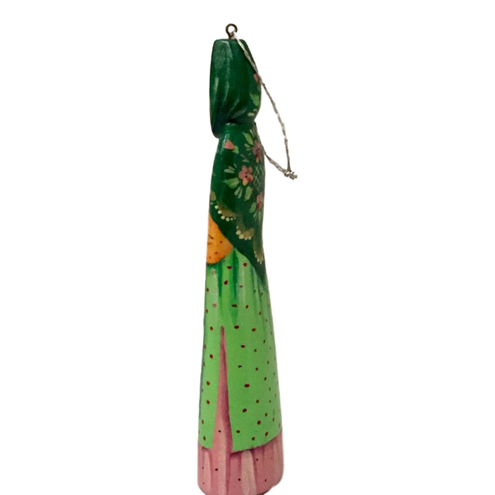 Russian doll Christmas ornament green