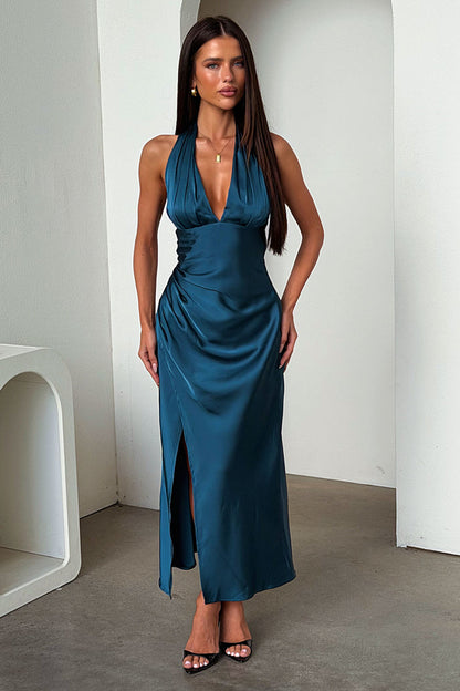 Avalea Halterneck Maxi Dress - Emerald