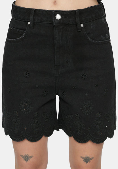 Ayr Broderie Longline Denim Short