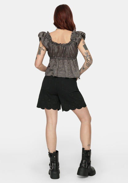 Ayr Broderie Longline Denim Short