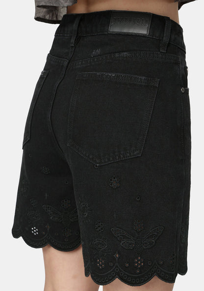 Ayr Broderie Longline Denim Short
