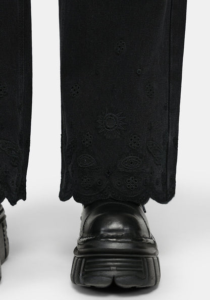 Ayr Broderie Straight Leg Denim Jean