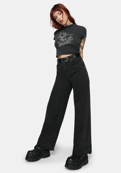 Ayr Broderie Straight Leg Denim Jean