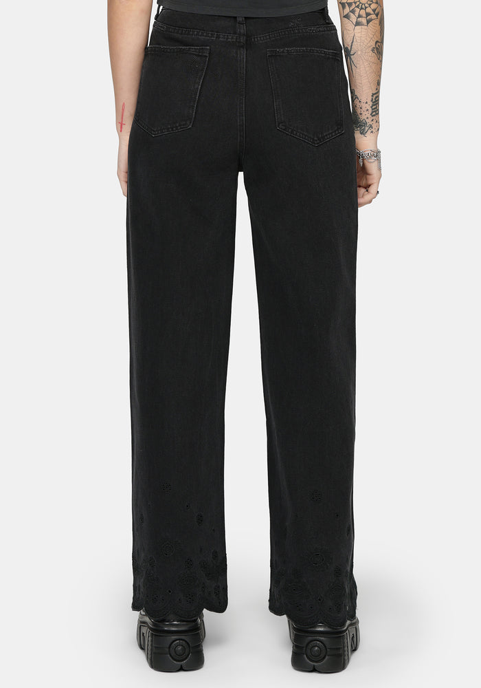 Ayr Broderie Straight Leg Denim Jean