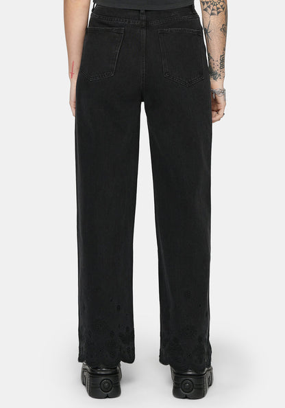 Ayr Broderie Straight Leg Denim Jean
