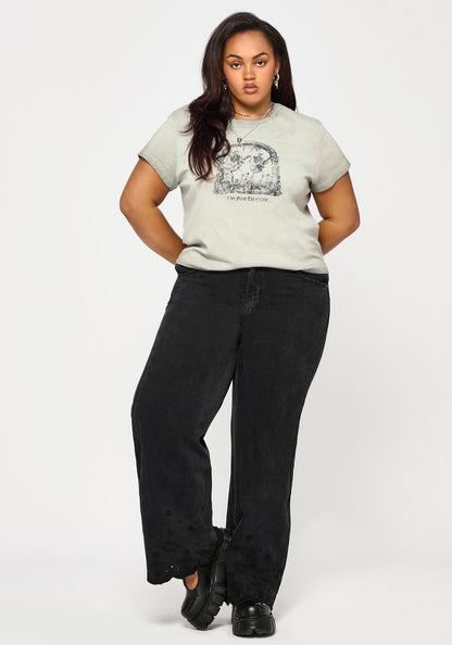 Ayr Broderie Straight Leg Denim Jean